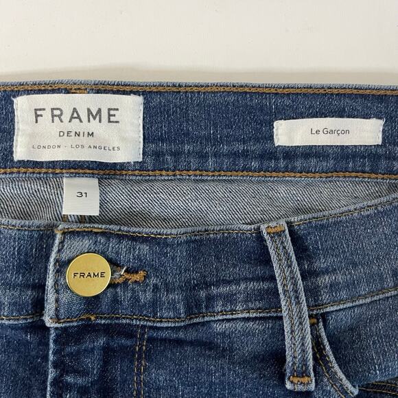 FRAME Denim Le Garcon in Kinmount Mid-Rise Boyfriend Jean - Size 31 - Picture 7 of 8